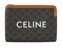 Celine Triomphe Small Pouch, Canvas, Brown, WNE3201, DB/B, 2*